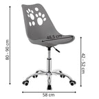 Scaun birou ergonomic, cu sezut din spuma, reglabil pe inaltime, maxim 120 kg, 90x49x48 cm, gri