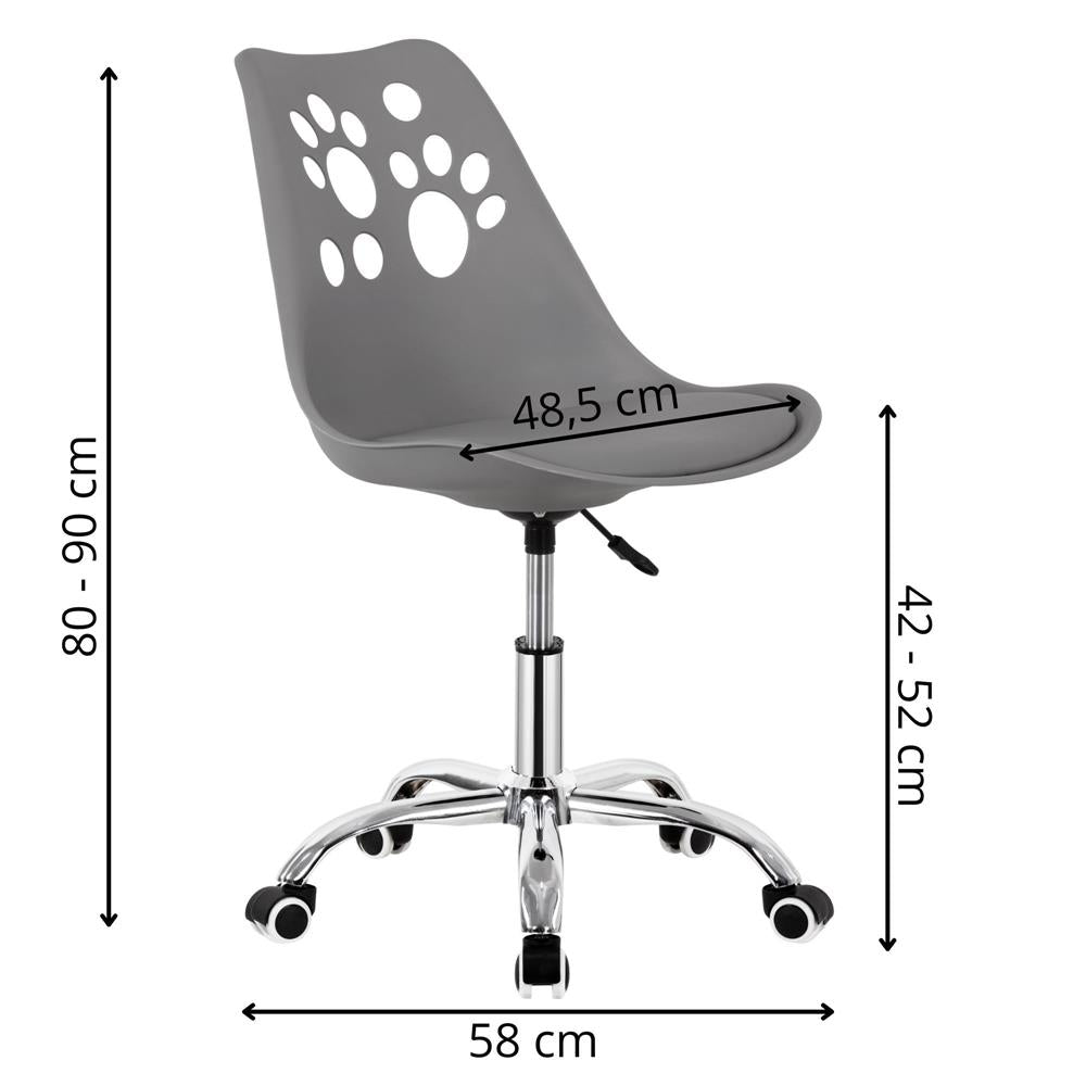 Scaun birou ergonomic, cu sezut din spuma, reglabil pe inaltime, maxim 120 kg, 90x49x48 cm, gri