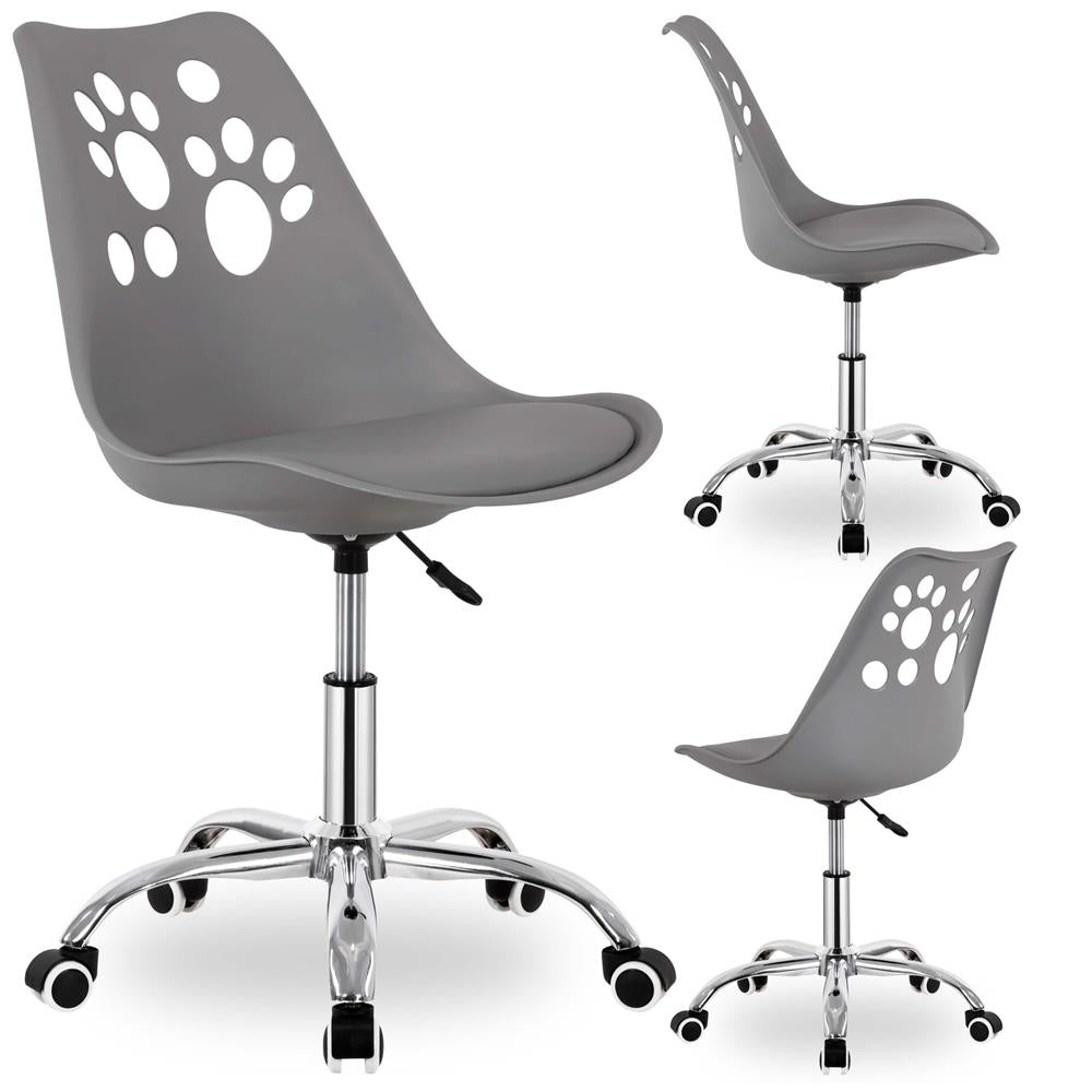 Scaun birou ergonomic, cu sezut din spuma, reglabil pe inaltime, maxim 120 kg, 90x49x48 cm, gri