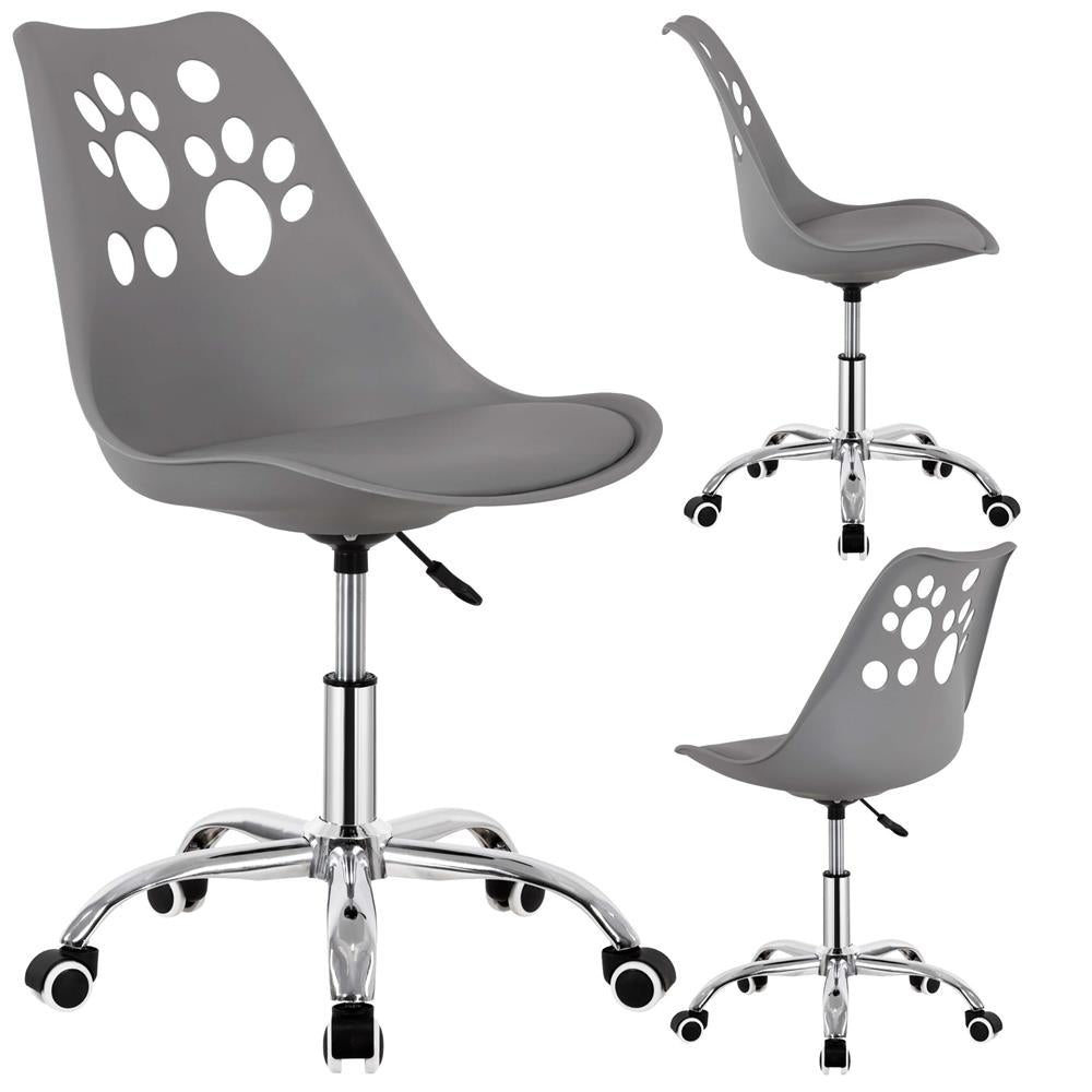 Scaun birou ergonomic, cu sezut din spuma, reglabil pe inaltime, maxim 120 kg, 90x49x48 cm, gri