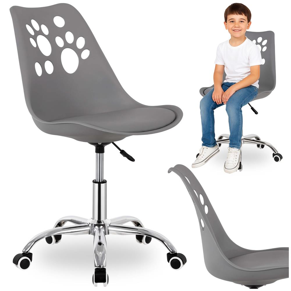 Scaun birou ergonomic, cu sezut din spuma, reglabil pe inaltime, maxim 120 kg, 90x49x48 cm, gri