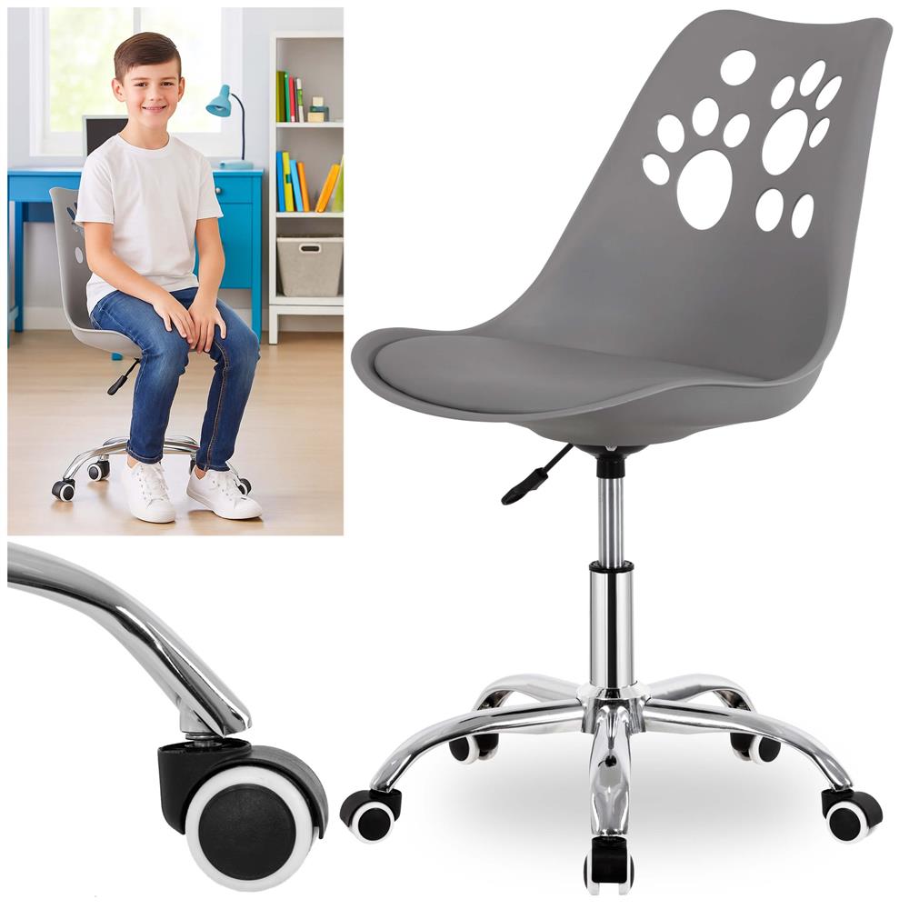 Scaun birou ergonomic, cu sezut din spuma, reglabil pe inaltime, maxim 120 kg, 90x49x48 cm, gri