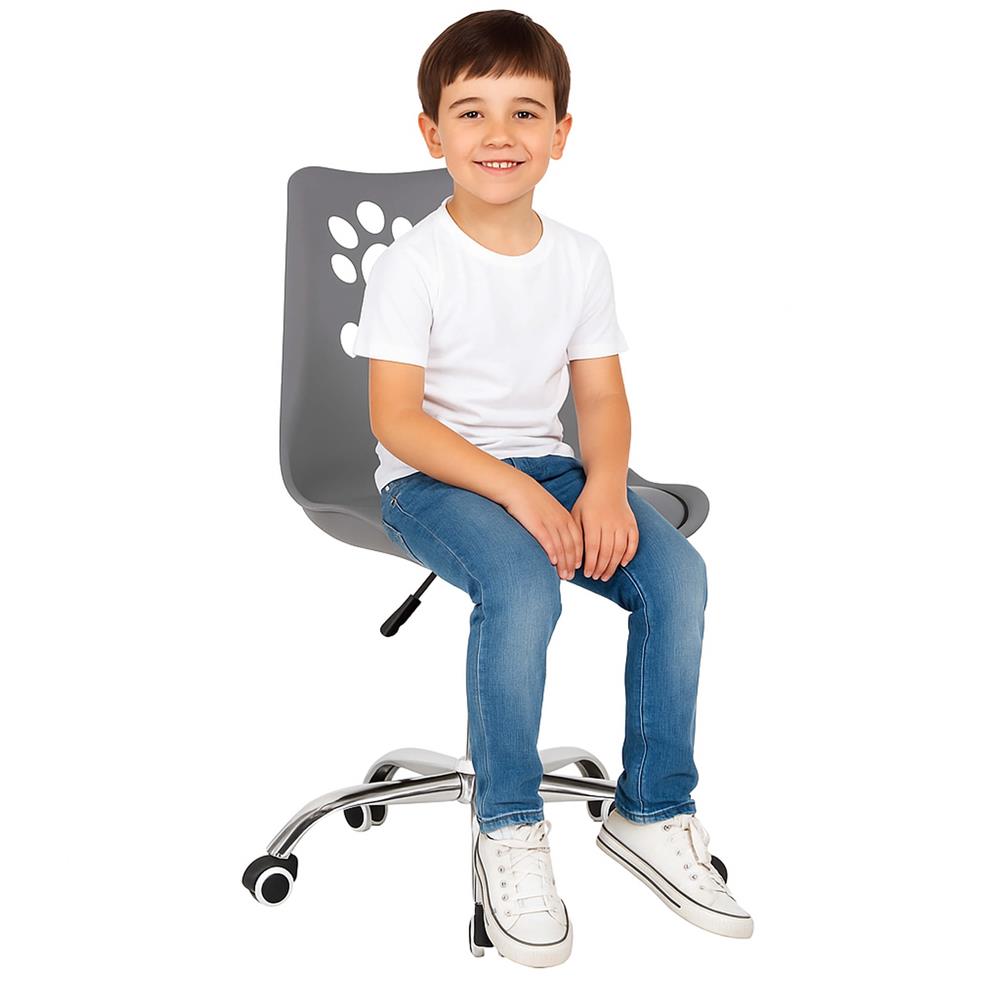 Scaun birou ergonomic, cu sezut din spuma, reglabil pe inaltime, maxim 120 kg, 90x49x48 cm, gri