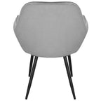 Scaun living tapitat, design modern, catifea, picioare metalice, 85x52x46 cm, gri