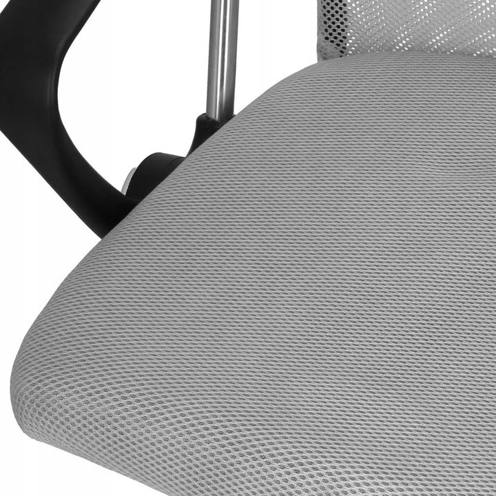 Scaun de birou ergonomic cu reglaj pe inaltime, material tip mesh si ecopiele, 58x60x117 cm, gri