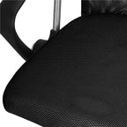Scaun birou reglabil, ergonomic, cu spatar din microplasa respirabila si baza metalica cromata, 117x58x60 cm, negru
