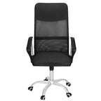 Scaun birou reglabil, ergonomic, cu spatar din microplasa respirabila si baza metalica cromata, 117x58x60 cm, negru