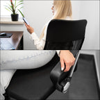 Scaun birou reglabil, ergonomic, cu spatar din microplasa respirabila si baza metalica cromata, 117x58x60 cm, negru