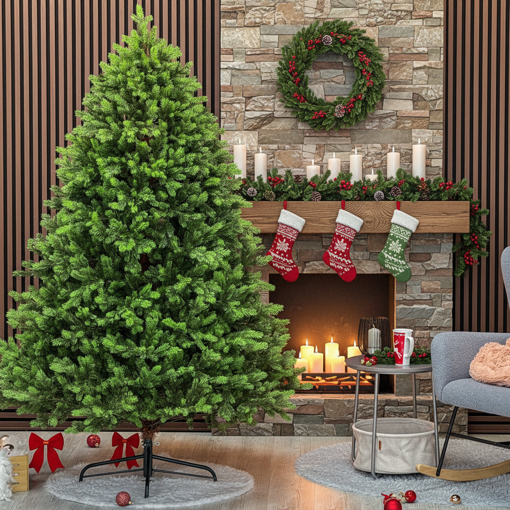 Brad artificial , Hollandia, verde cu varfuri verzi, integral 3D, 210 cm