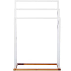 Suport prosoape 5Five Lysandre cu 3 rafturi, 55x24x82 cm, bambus alb