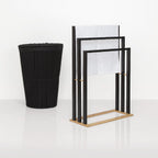 Suport prosoape 5Five Natureo cu 3 brate, 55x24x82 cm, MDF si bambus, negru