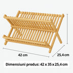 Suport vase pliabil 5Five Bambou, 42x35x25 cm, 2 niveluri, bambus natural, bej