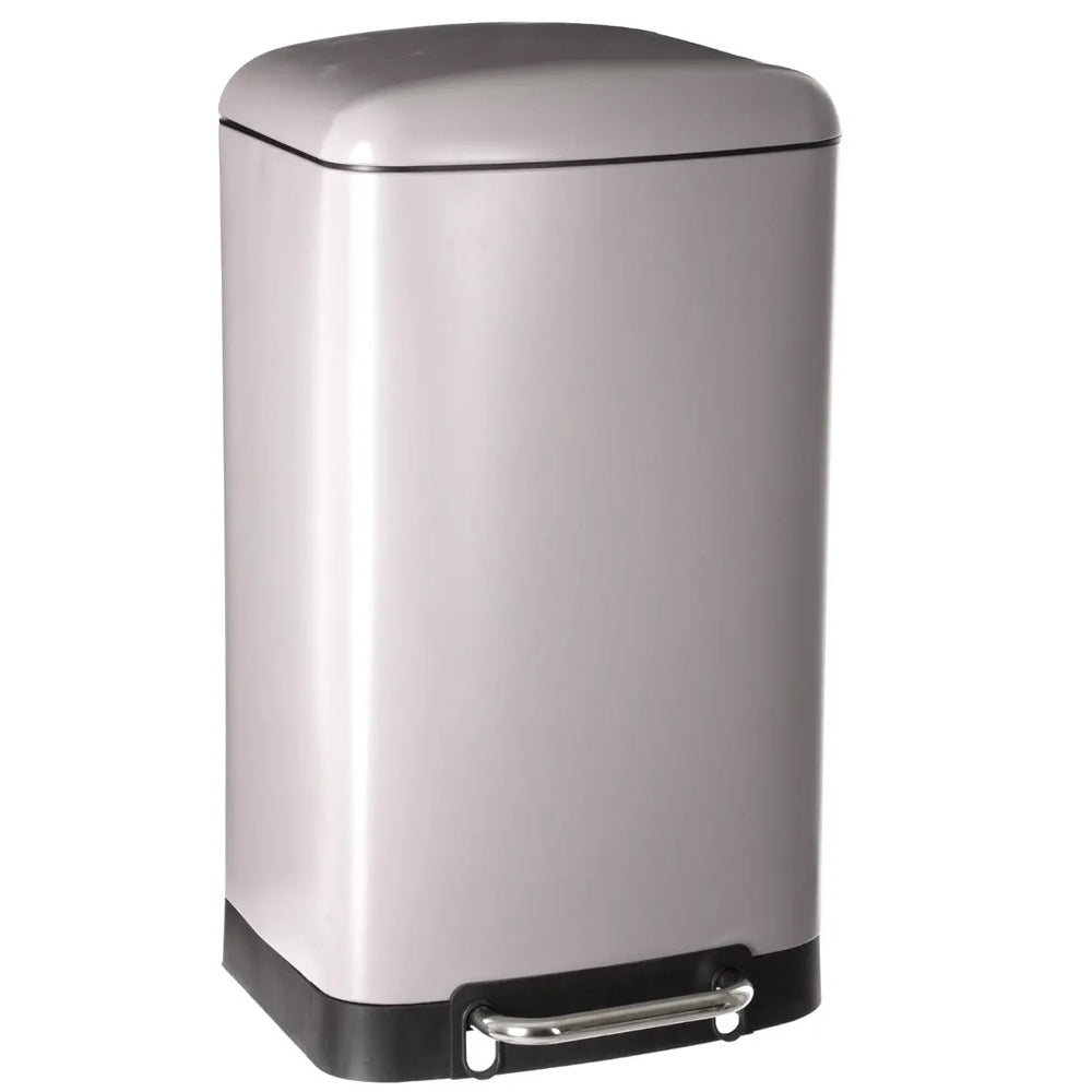 Cos gunoi cu pedala 30L 5Five Ariane, forma rotunda, otel inoxidabil si PP, 34x30,5x61 cm, taupe