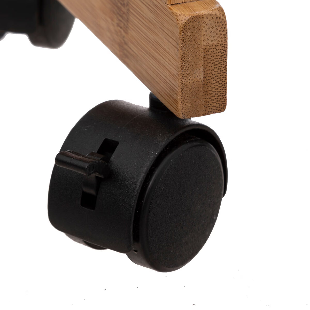 Etajera cu roti Atmosphera Natureo cu 3 niveluri, bambus si MDF, 41x20x81 cm, negru