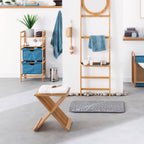 Taburet pliabil 5Five din bambus, 40x32x45 cm, maro caramel