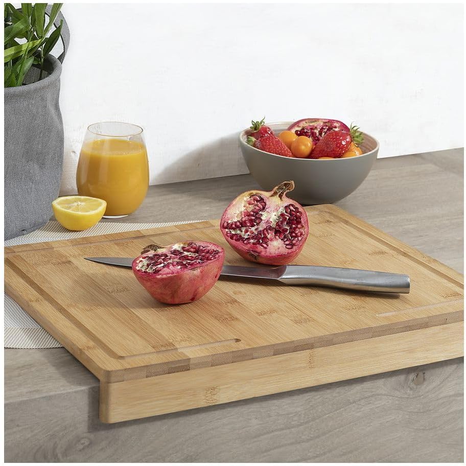 Tocator pentru colt blat 5Five din bambus cu sant colector, 35x24 cm, natur