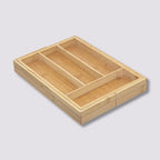 Organizator extensibil tacamuri 5Five din bambus cu 6 compartimente, 35x39x4 cm, natur