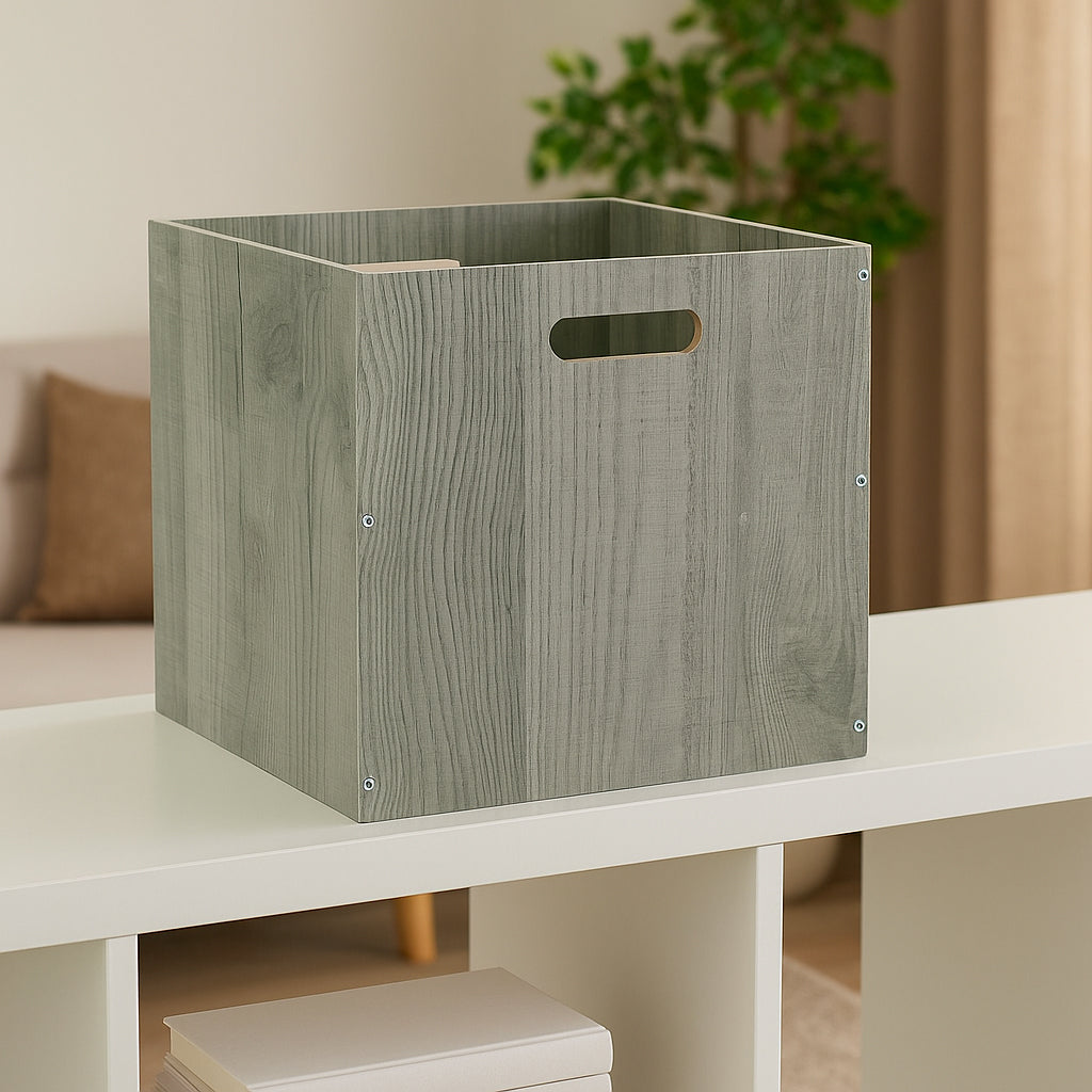 Cutie depozitare 5Five din lemn MDF, pentru raft, 30x30x30 cm, gri