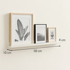 Raft perete 5Five Fixy pentru rame foto, MDF, 58x10x4 cm, alb
