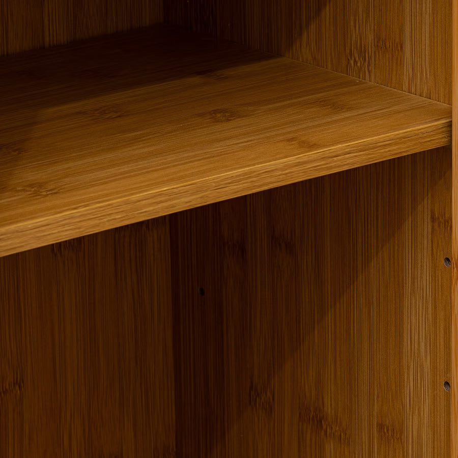 Dulap baza 5Five Sicela cu rafturi, bambus si MDF, 33x28x80 cm, natur