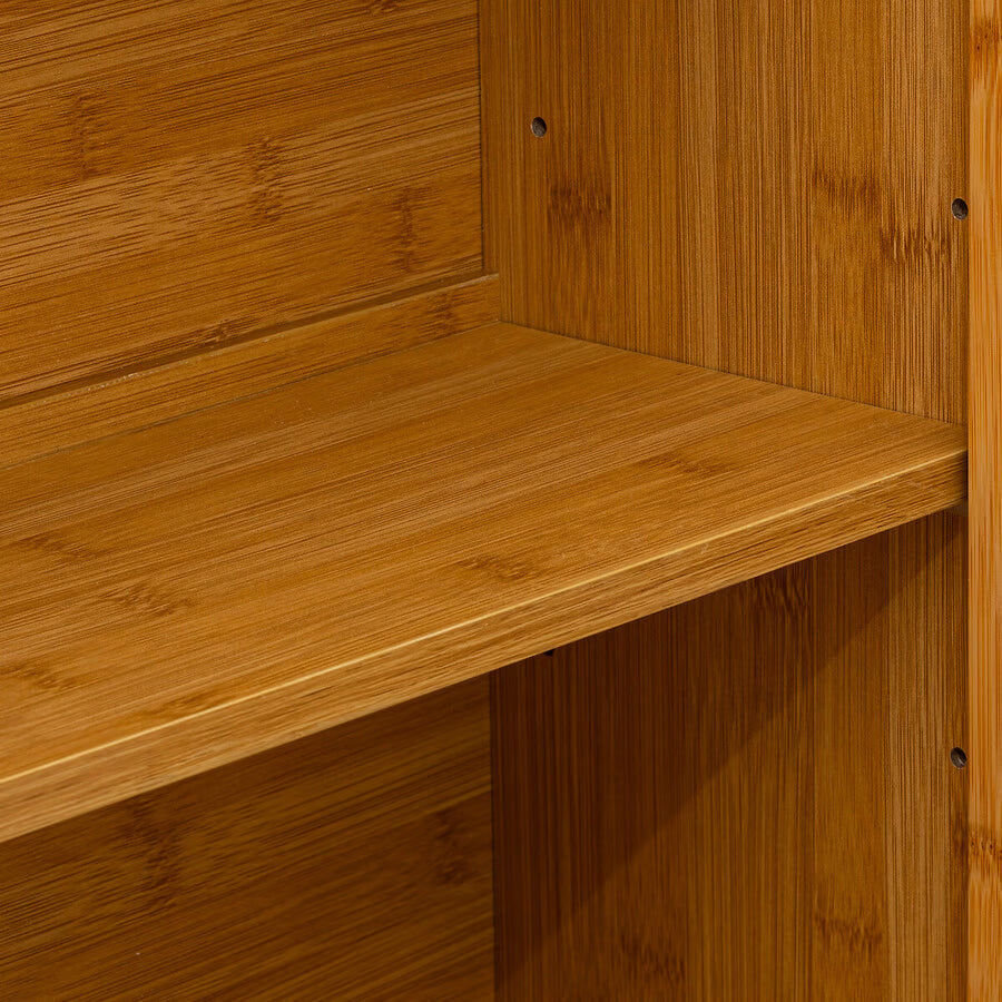 Dulap suspendat 5Five Sicela cu usa si rafturi, bambus si MDF, 52x20x59 cm, natur