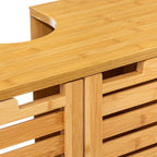 Dulap baie 5Five Sicela pentru lavoar, cu usi si rafturi, bambus si MDF, 60x28x80 cm, natur