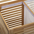 Cos rufe 5Five Sicela din bambus, 2 compartimente, capacitate 100L, 58x40x60 cm, natur