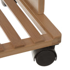 Etajera cu 4 rafturi 5Five Natureo pe roti, MDF si bambus, 40x30x88 cm, alb