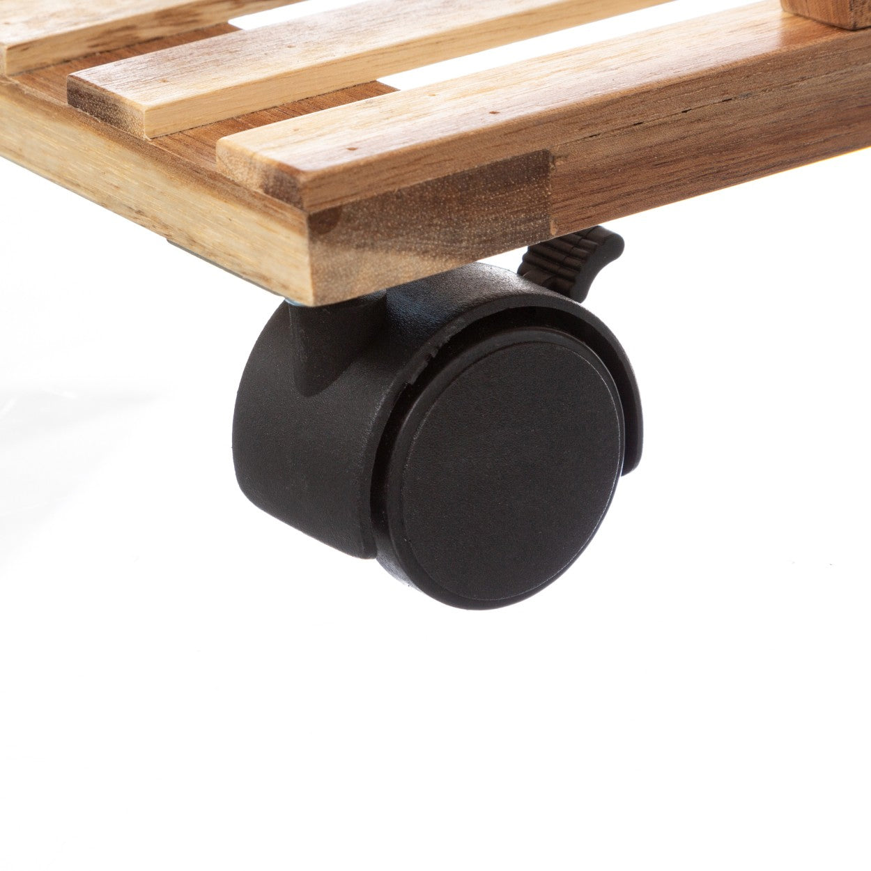 Etajera cu 4 rafturi 5Five Natureo pe roti, MDF si bambus, 40x30x88 cm, negru