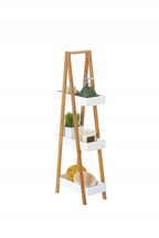 Etajera cu 3 rafturi 5Five Natureo, MDF si bambus, 30x18x82 cm, alb