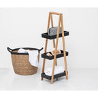 Etajera cu 3 rafturi 5Five Natureo, MDF si bambus, 30x18x82 cm, negru