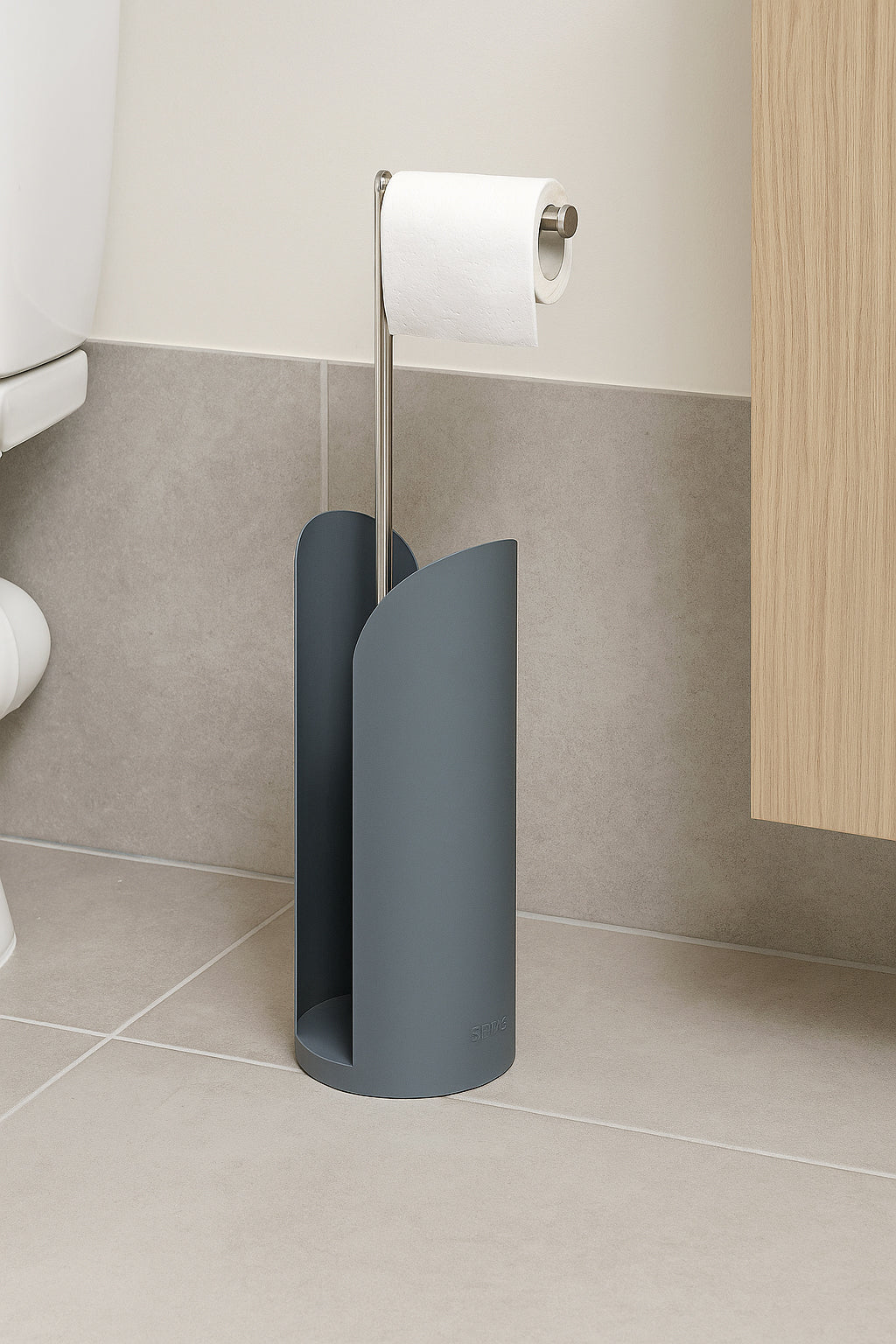 Suport hartie igienica 5Five Colors, otel, 15x60 cm, gri