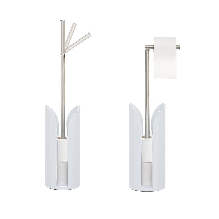 Suport hartie igienica 5Five Colors, otel, 15x60 cm, alb