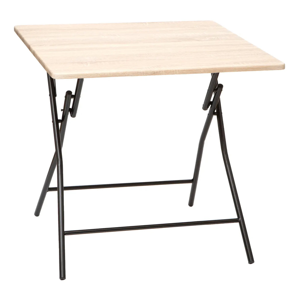 Masa pliabila 5Five patrata pentru 4 persoane, MDF si otel, 80x80x75 cm, bej