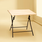 Masa pliabila 5Five patrata pentru 4 persoane, MDF si otel, 80x80x75 cm, bej