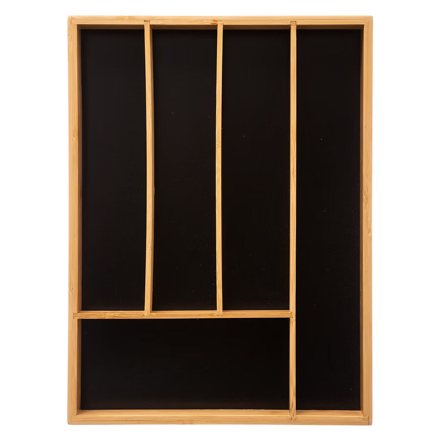 Organizator sertar tacamuri 5Five Blackbamboo, bambus, 25x34x5 cm, natur