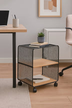 Etajera 5Five cu 2 compartimente, MDF si metal, 43x28x52 cm, negru