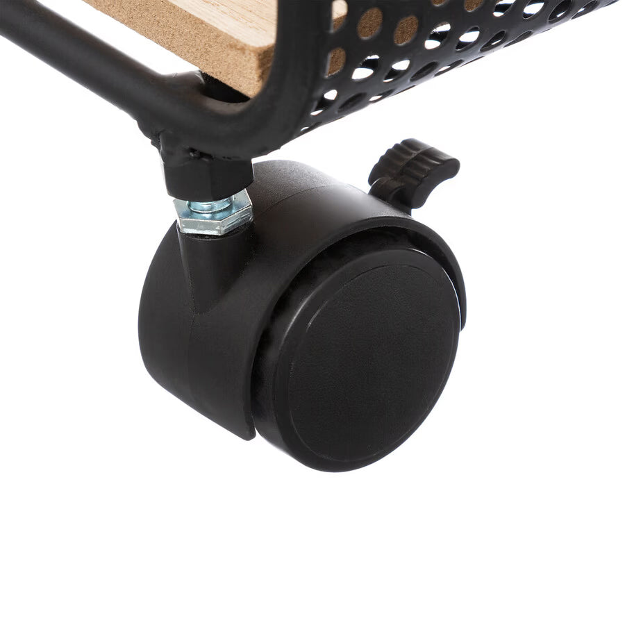 Etajera 5Five cu 2 compartimente, MDF si metal, 43x28x52 cm, negru