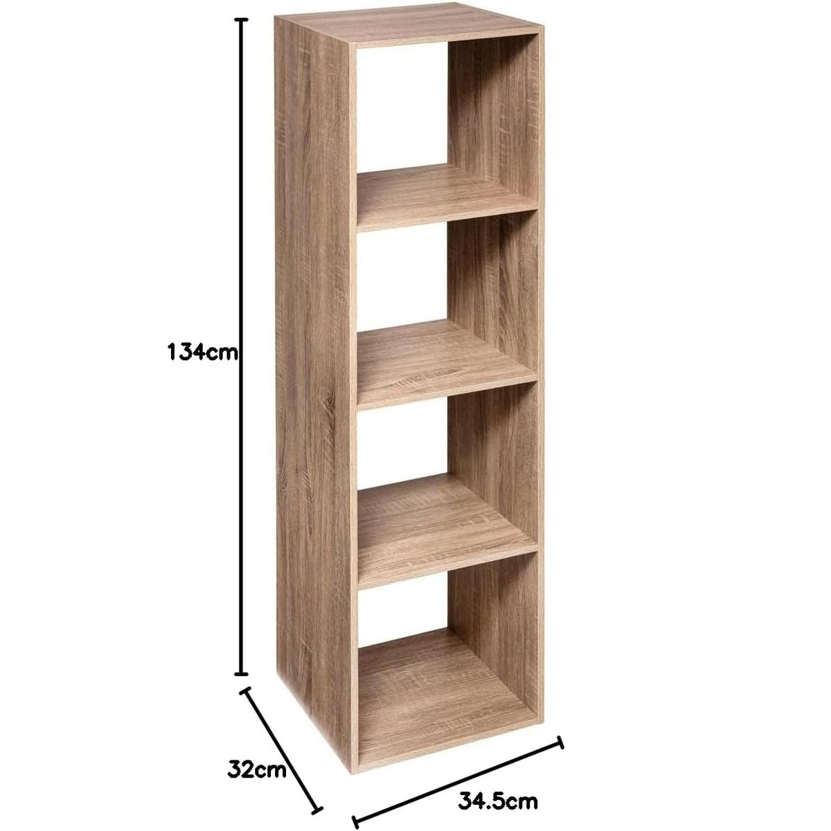 Biblioteca 5Five Mix n'Modul cu 4 compartimente, 35x32x134 cm, bej