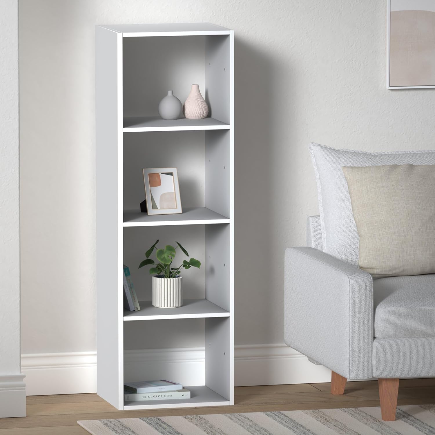 Biblioteca 5Five Mix n'Modul cu 4 compartimente, 35x32x134 cm, alb