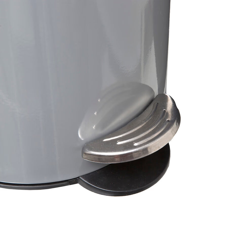 Cos gunoi 5Five Colors Concrete cu pedala si inchidere soft-close, otel, 3 L, 23x23x17 cm, gri