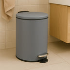 Cos gunoi 5Five Colors Concrete cu pedala si inchidere soft-close, otel, 3 L, 23x23x17 cm, gri