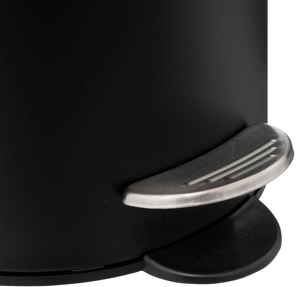 Cos gunoi 5Five Colors Colors cu pedala si inchidere soft-close, otel, 3 L, 23x23x17 cm, negru