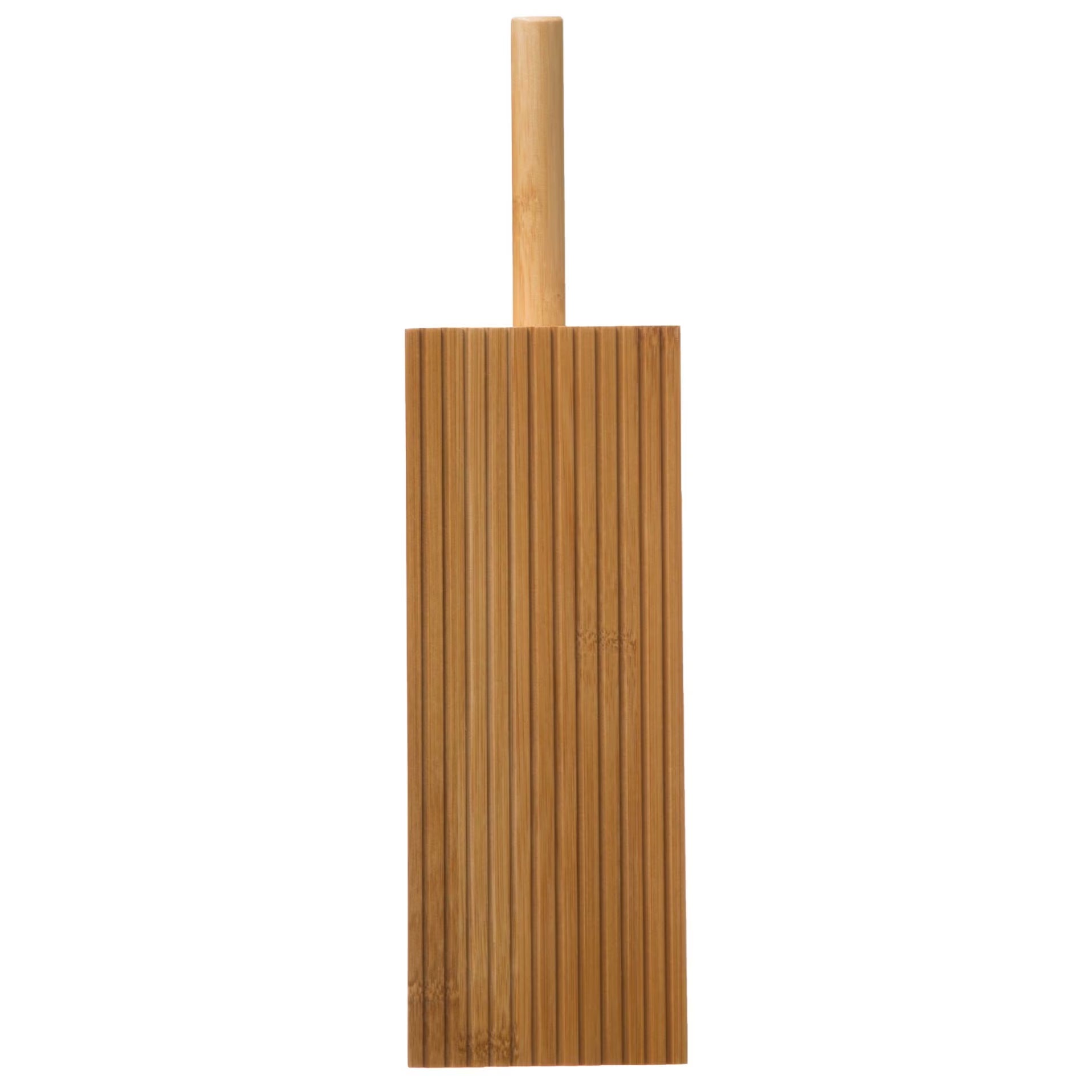 Perie toaleta 5Five Terre Inconnue cu suport cilindric, bambus si polipropilena, 10x10x38 cm, natur