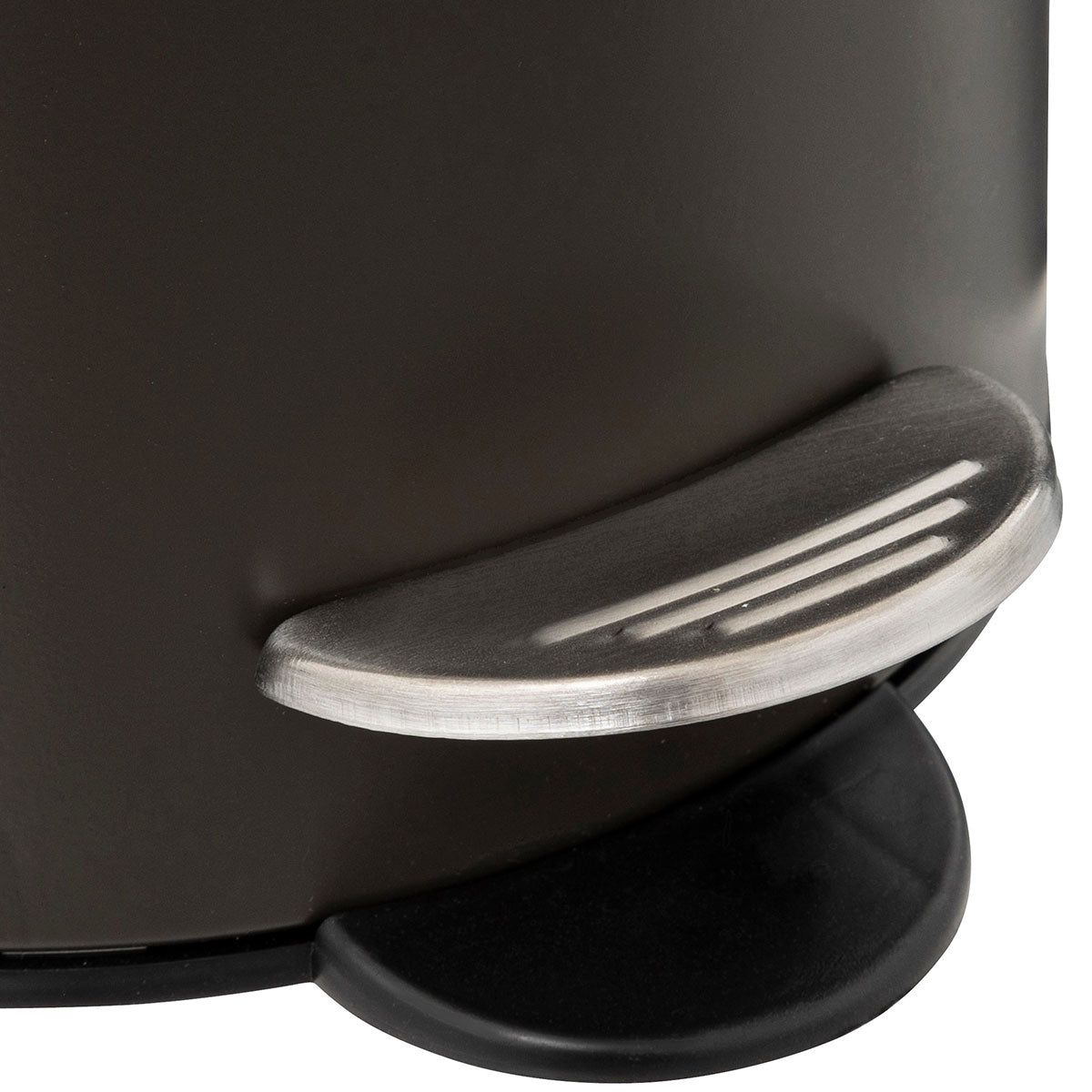 Cos gunoi 5Five Modern Color cu capac bambus si sistem soft-close, otel, polipropilena si bambus, 3L, 22x17x23 cm, negru