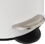 Cos gunoi 5Five Modern Color cu capac bambus si sistem soft-close, otel, polipropilena si bambus, 3L, 22x17x23 cm, alb