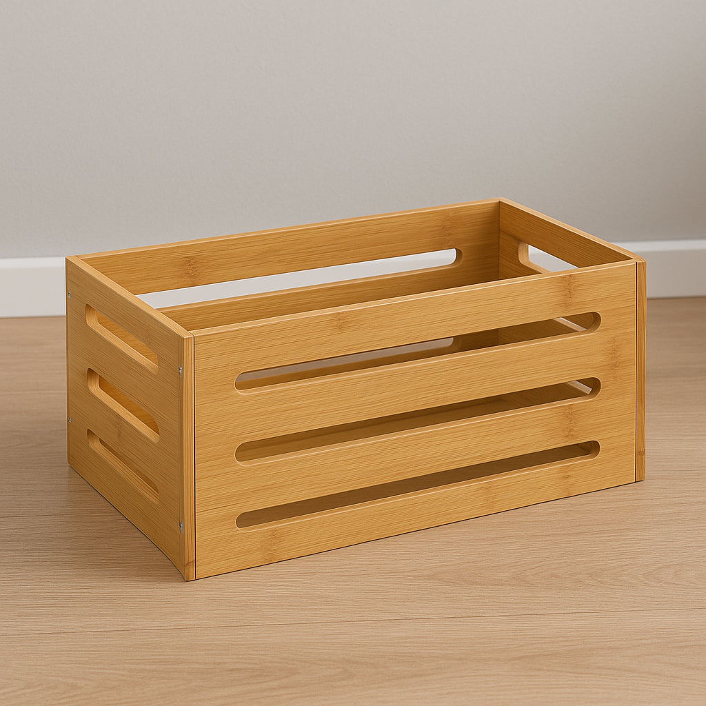 Cos depozitare 5Five din bambus masiv, 15x31x15 cm, natur