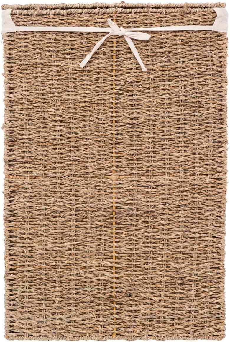 Cos rufe 5Five din trestie impletita, cadru metalic, 40 litri, 37x22x55 cm, maro