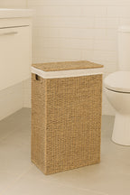 Cos rufe 5Five din trestie impletita, cadru metalic, 40 litri, 37x22x55 cm, maro