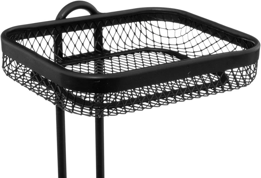 Suport hartie igienica 5Five Mayaj cu spatiu depozitare, otel, 17x16x73 cm, negru